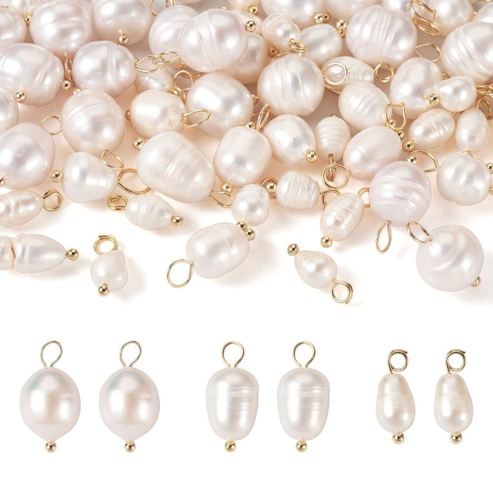 9929 Pandahall 60Pcs Freshwater Pearl Charms Natural Pearl Pendant
